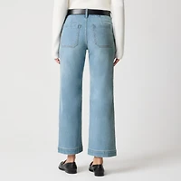 Petite wide-leg cropped utility jean all-day stretch