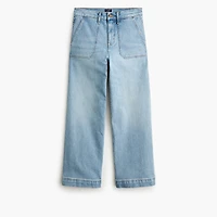 Petite wide-leg cropped utility jean all-day stretch