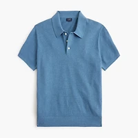 Basketweave cotton sweater-polo