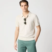 Basketweave cotton sweater-polo