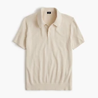 Basketweave cotton sweater-polo