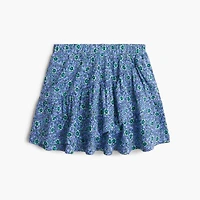 Girls' floral crinkle-knit skort