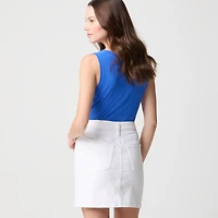 Denim button-front mini skirt