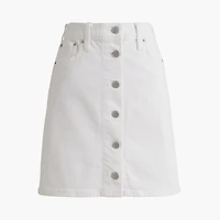 Denim button-front mini skirt
