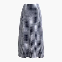 Linen-blend midi skirt