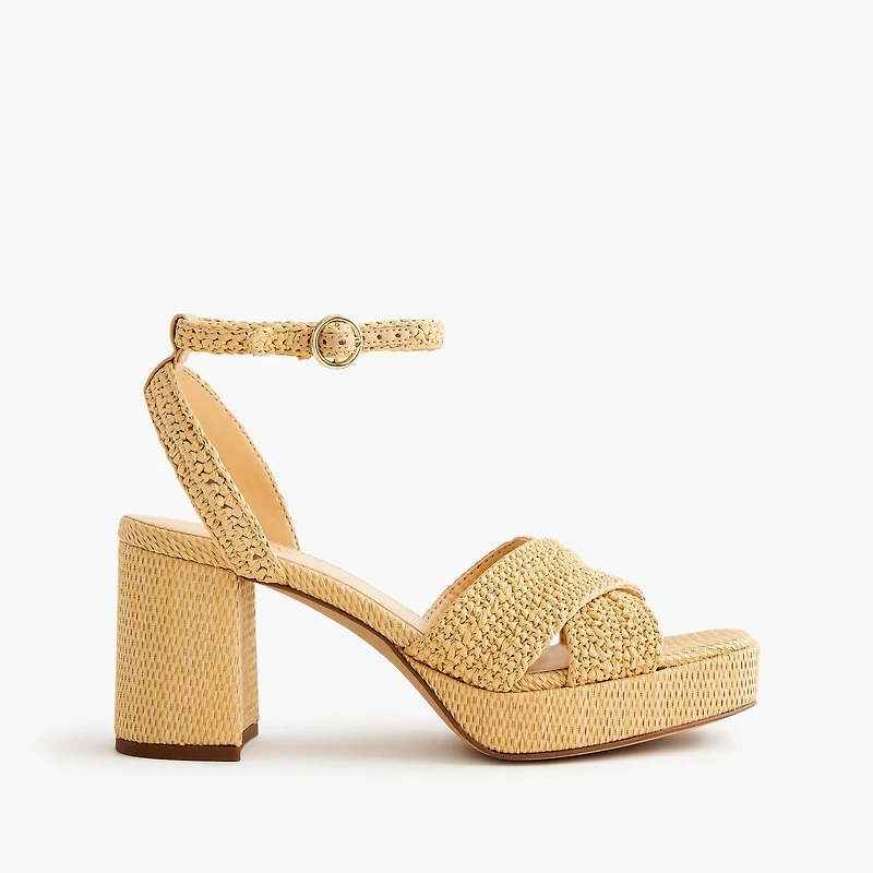 Woven platform heels