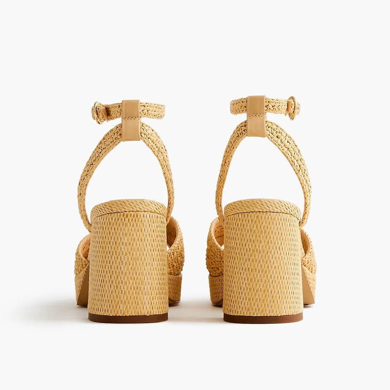 Woven platform heels