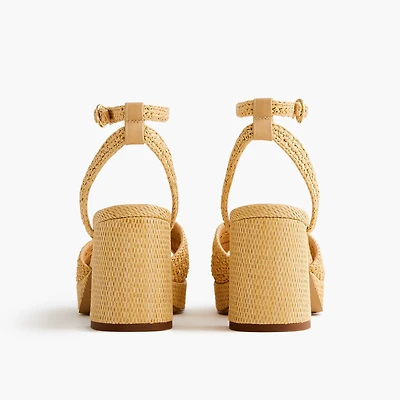 Woven platform heels