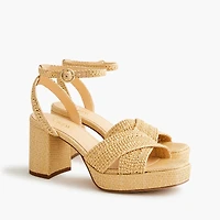 Woven platform heels