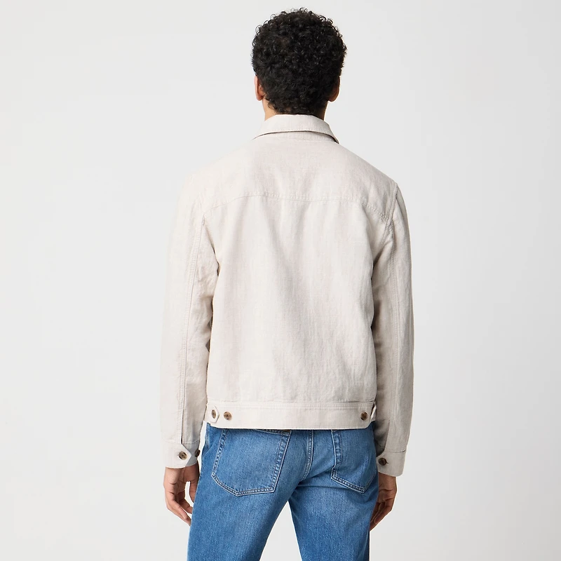 Lightweight herringbone linen-blend jacket