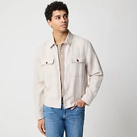 Lightweight herringbone linen-blend jacket