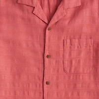Short-sleeve textured camp shirt