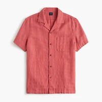 Short-sleeve textured camp shirt