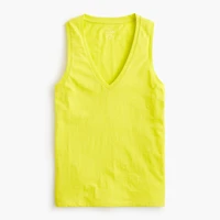 Slub cotton V-neck tank top