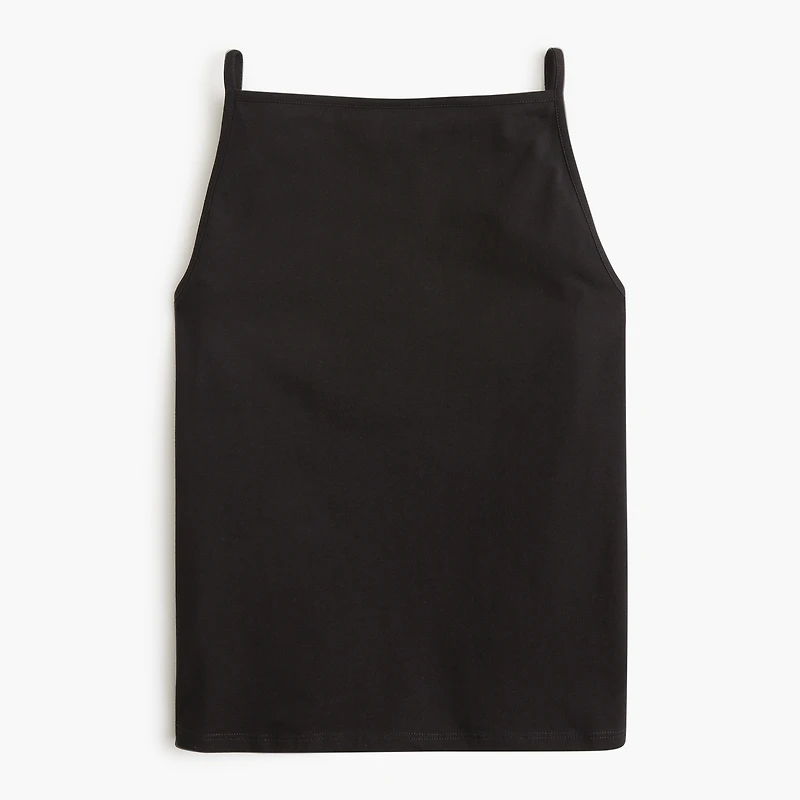 Stretch cotton-blend apron tank top