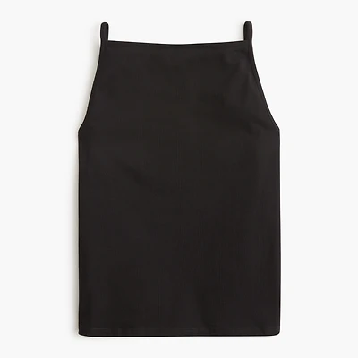 Stretch cotton-blend apron tank top
