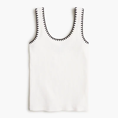 Blanket-stitch tank top