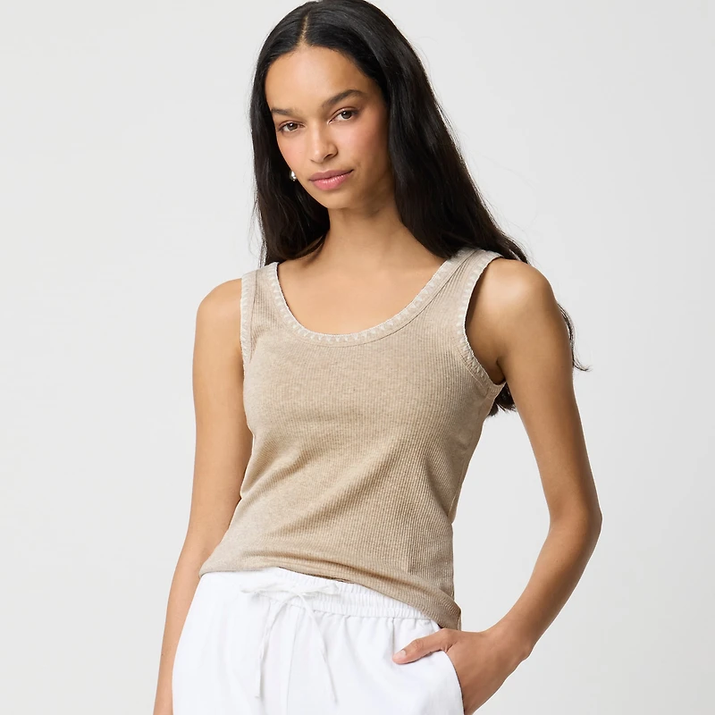 Blanket-stitch tank top