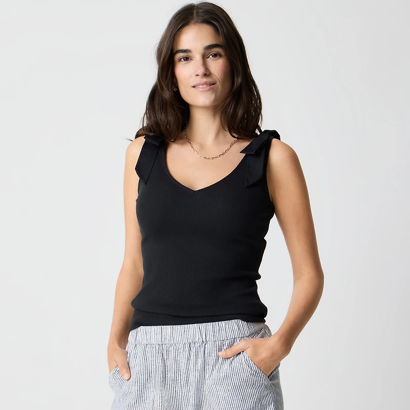 Bow-shoulder tank top