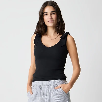 Bow-shoulder tank top