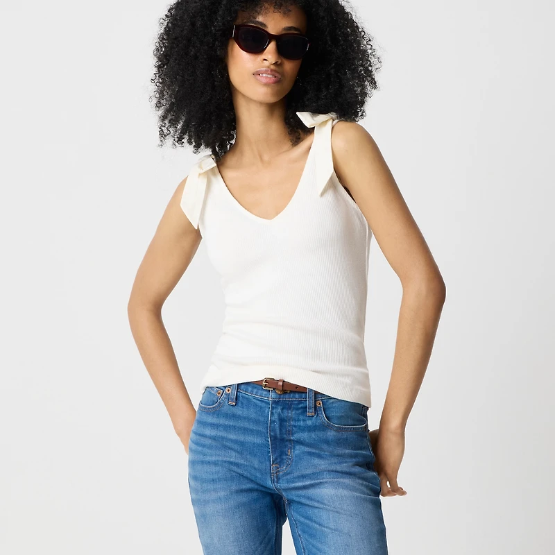 Bow-shoulder tank top