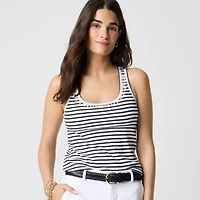 Bead-trim striped tank top