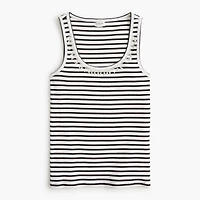 Bead-trim striped tank top