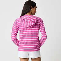 Striped V-neck hoodie