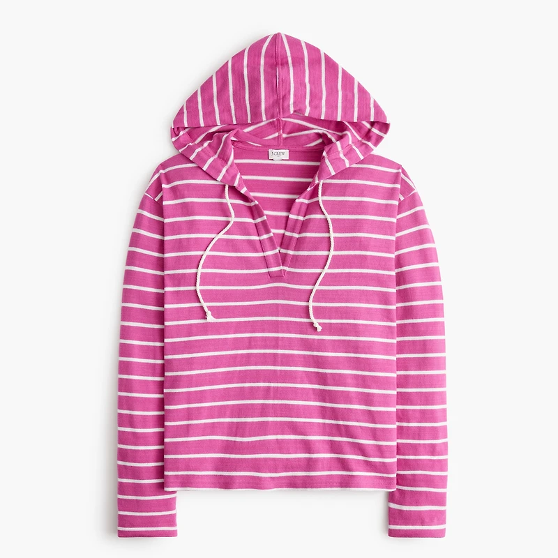 Striped V-neck hoodie