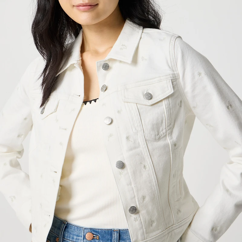 Embroidered classic denim jacket