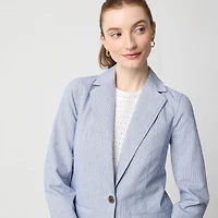 Cotton-blend stretch relaxed blazer