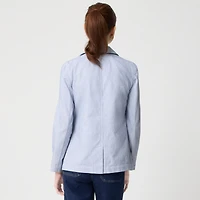Cotton-blend stretch relaxed blazer