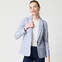 Cotton-blend stretch relaxed blazer