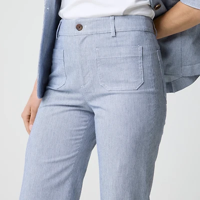 Petite Lizzie high-rise patch-pocket wide-leg pant