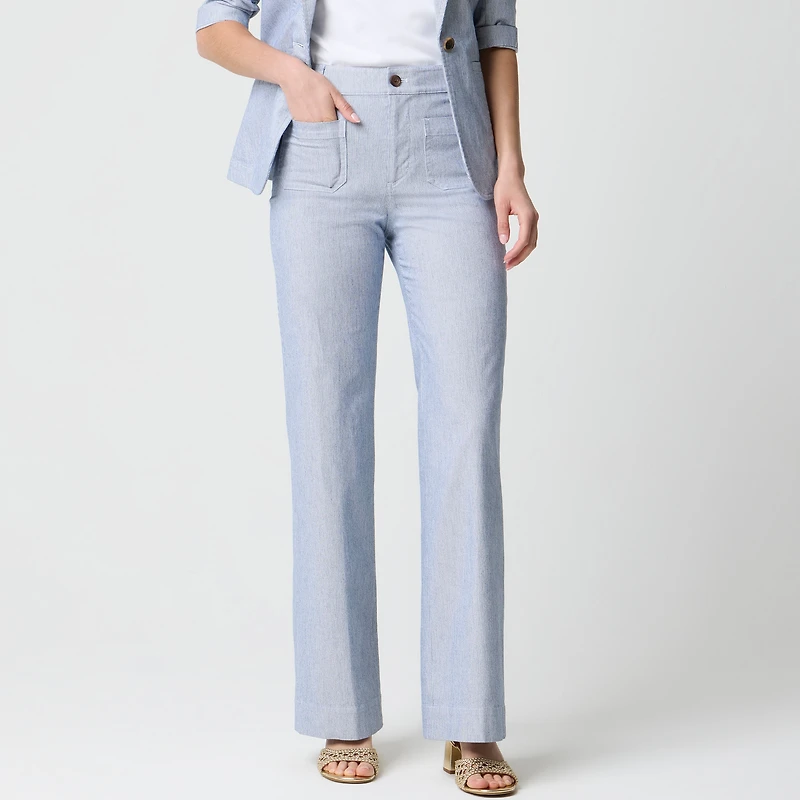 Petite Lizzie high-rise patch-pocket wide-leg pant