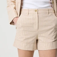 Cuffed short with metallic stripe