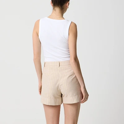 Cuffed short with metallic stripe