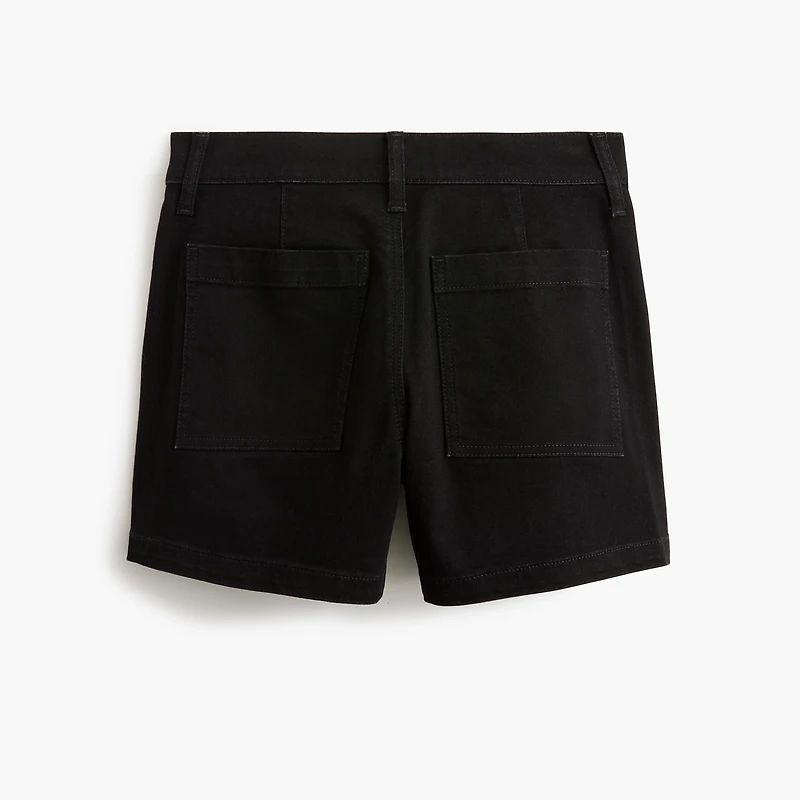 Black denim utility short