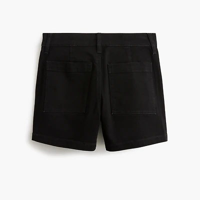 Black denim utility short