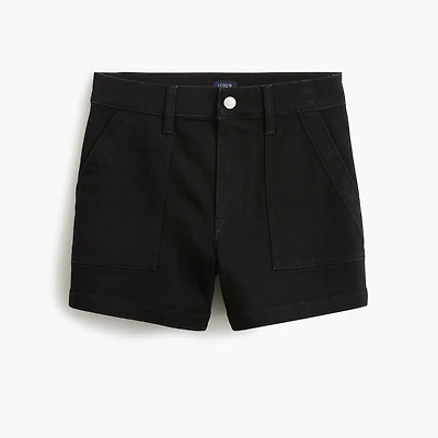 Black denim utility short