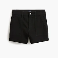 Black denim utility short