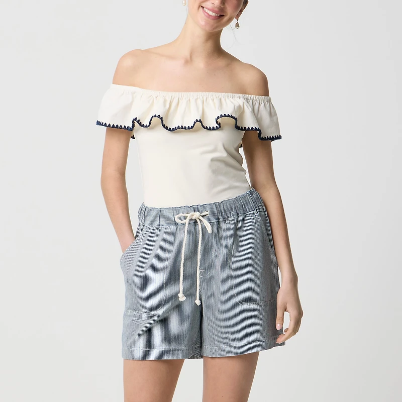 Drawstring denim short