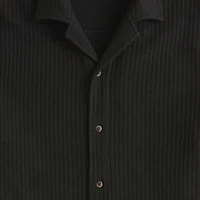 Short-sleeve textured camp shirt