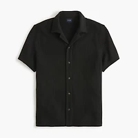 Short-sleeve textured camp shirt