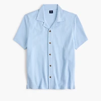 Short-sleeve textured camp shirt