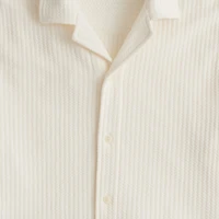 Short-sleeve textured camp shirt