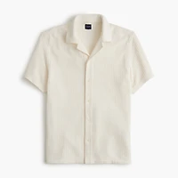 Short-sleeve textured camp shirt