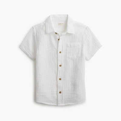 Boys' short-sleeve gauze button-down shirt