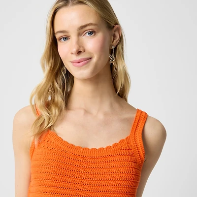 Squareneck crochet tank top