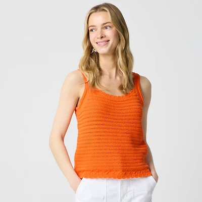 Squareneck crochet tank top